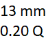 13 mm y 0.20 quilates