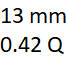 13 mm y 0.42 quilates