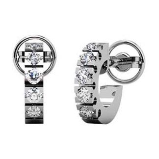 Pendientes argollas de diamantes talla brillante