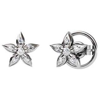 Pendientes estrella con diamantes talla brillante