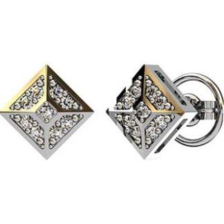 Pendientes cuadrados (o rombo) con diamantes talla brillante