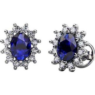 Pendientes roseta con diferentes gemas y diamantes talla brillante