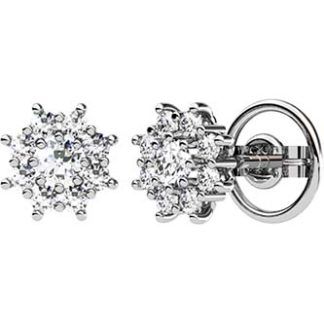 Roseta de diamantes talla brillante en garras