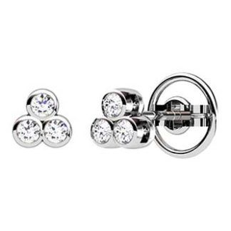 Pendientes Trinity de diamantes talla brillante