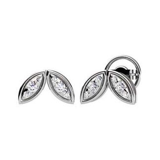 Pendientes hojitas de diamantes talla brillante