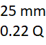 25 mm y 0.22 quilates
