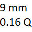 9 mm y 0.16 quilates