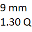 9 mm y 1.30 quilates